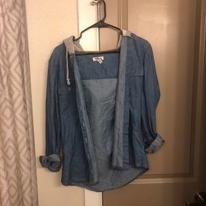 Denim Top with Hood